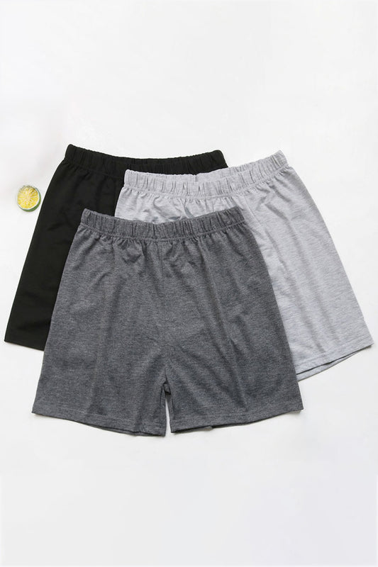 Three Pack Elastic Waist Shorts