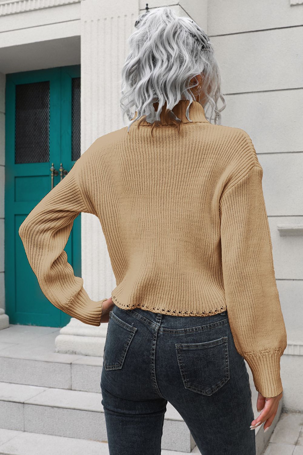 Cropped Turtleneck Sweater