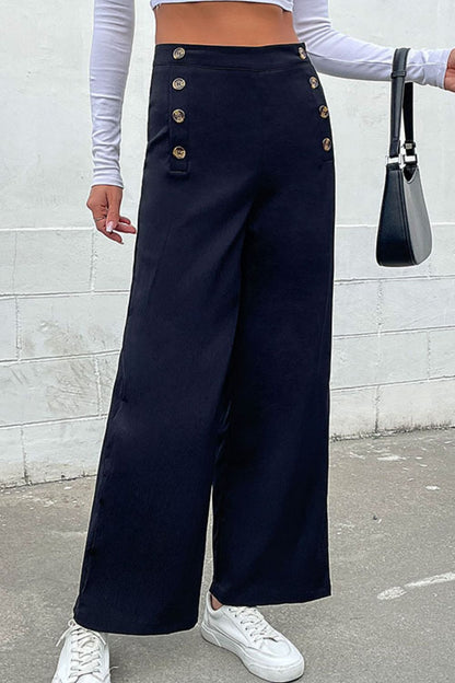 Double Breasted Wide Leg Pants