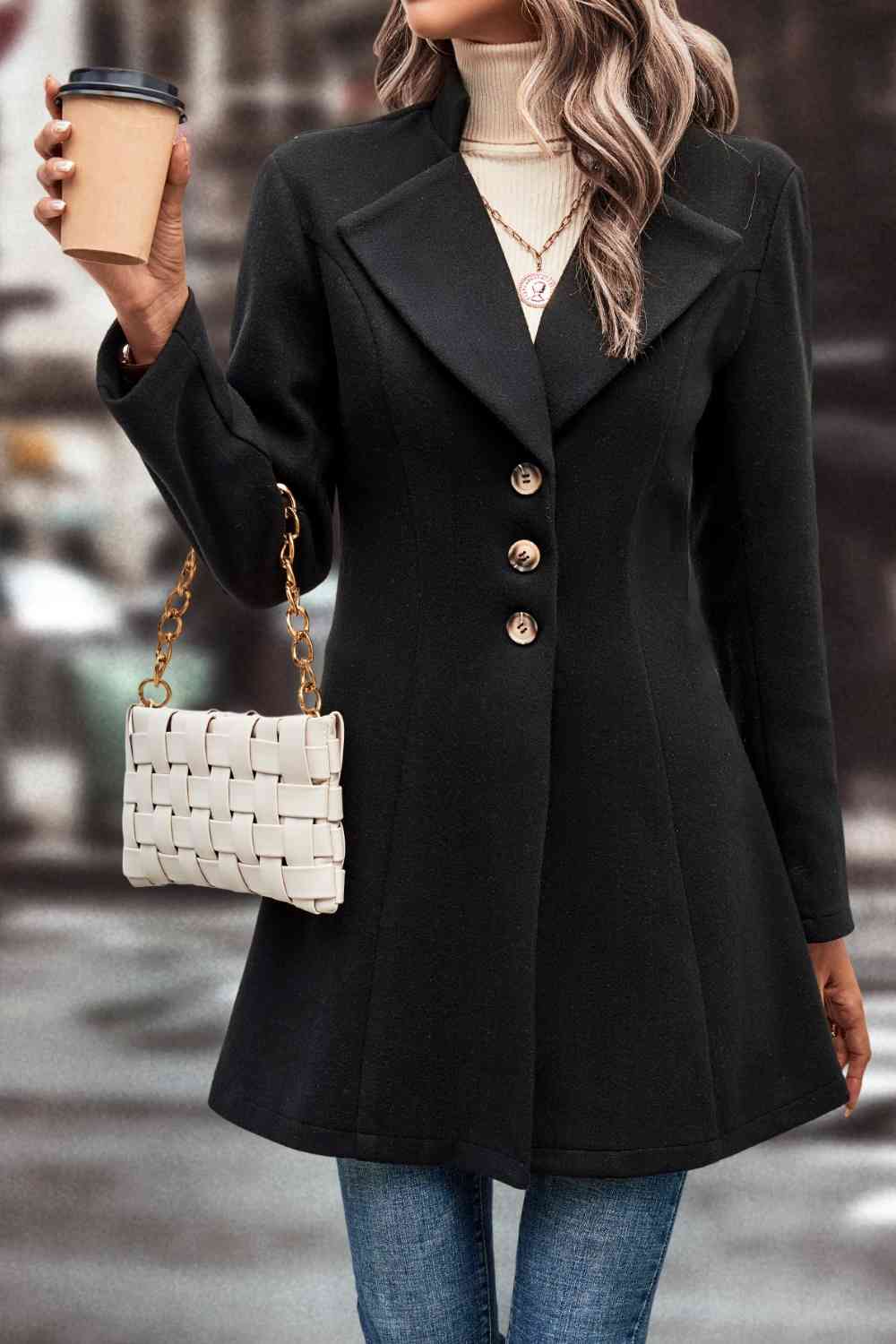 Lapel Triple Button Coat