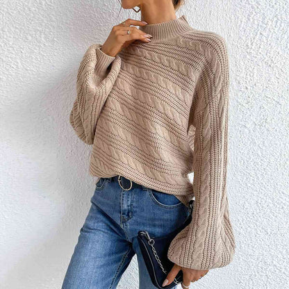 Cable Knit Turtleneck Sweater