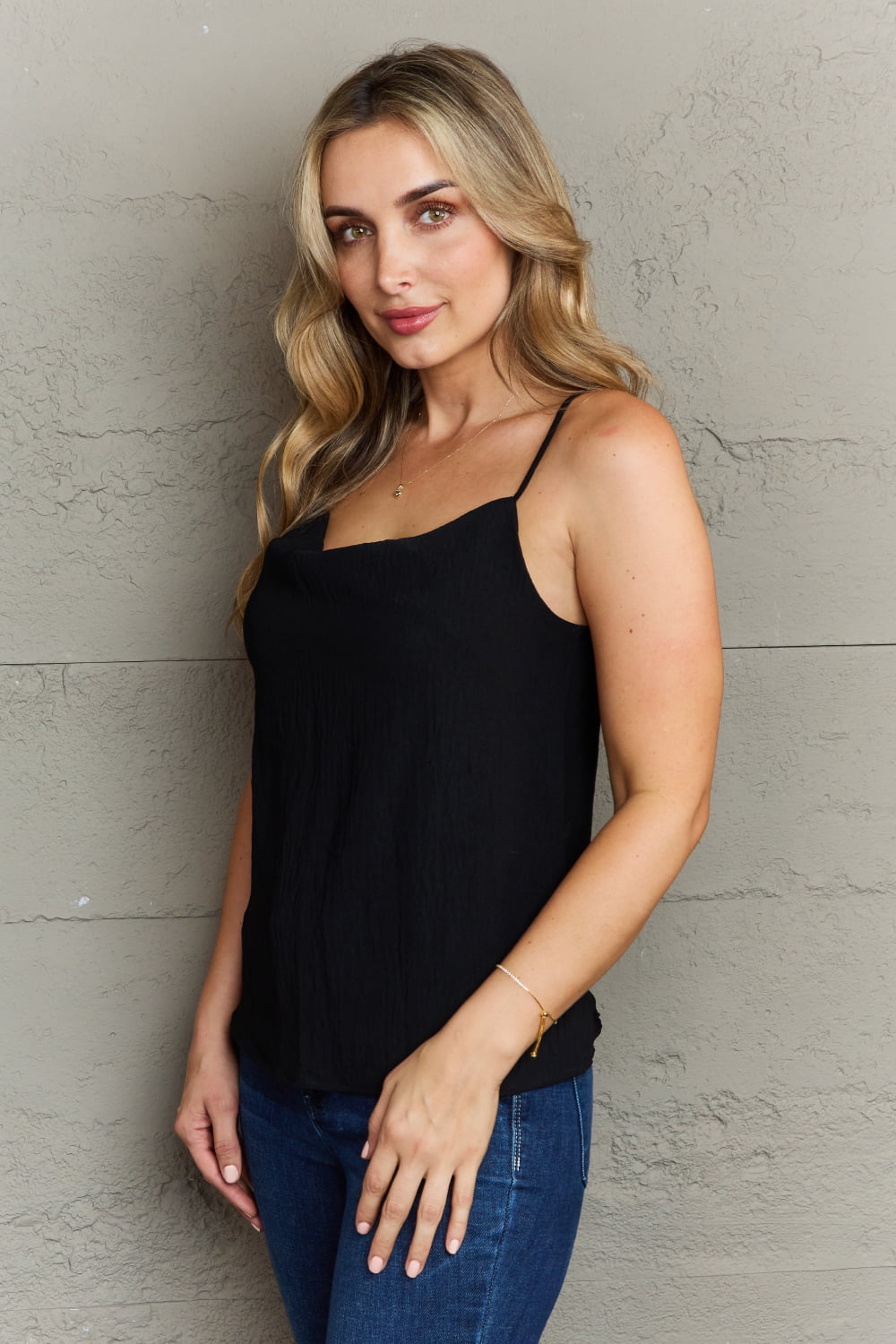 BARE Cowl Neck Cami - Black