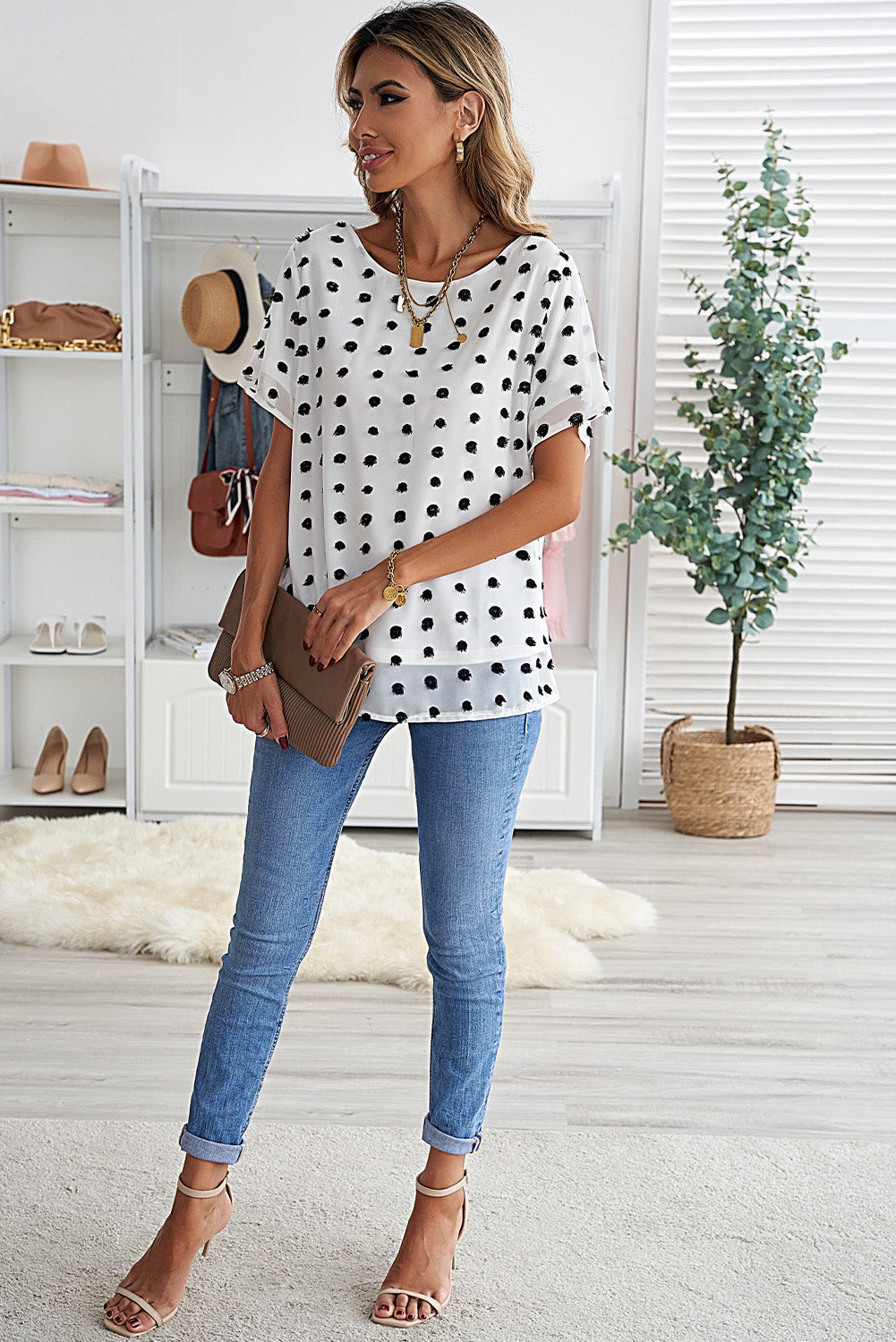 Classic Swiss Dot Blouse