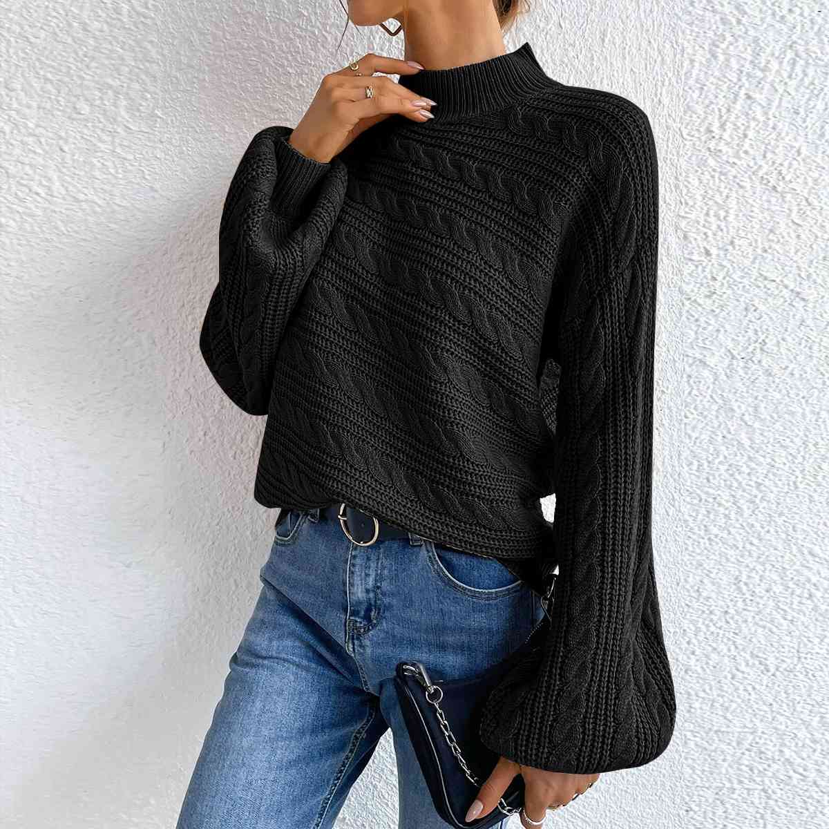 Cable Knit Turtleneck Sweater