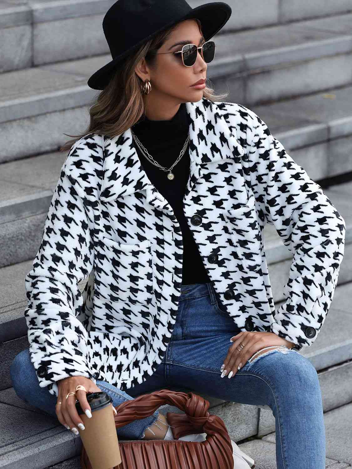 Houndstooth Button Down Jacket 2.0