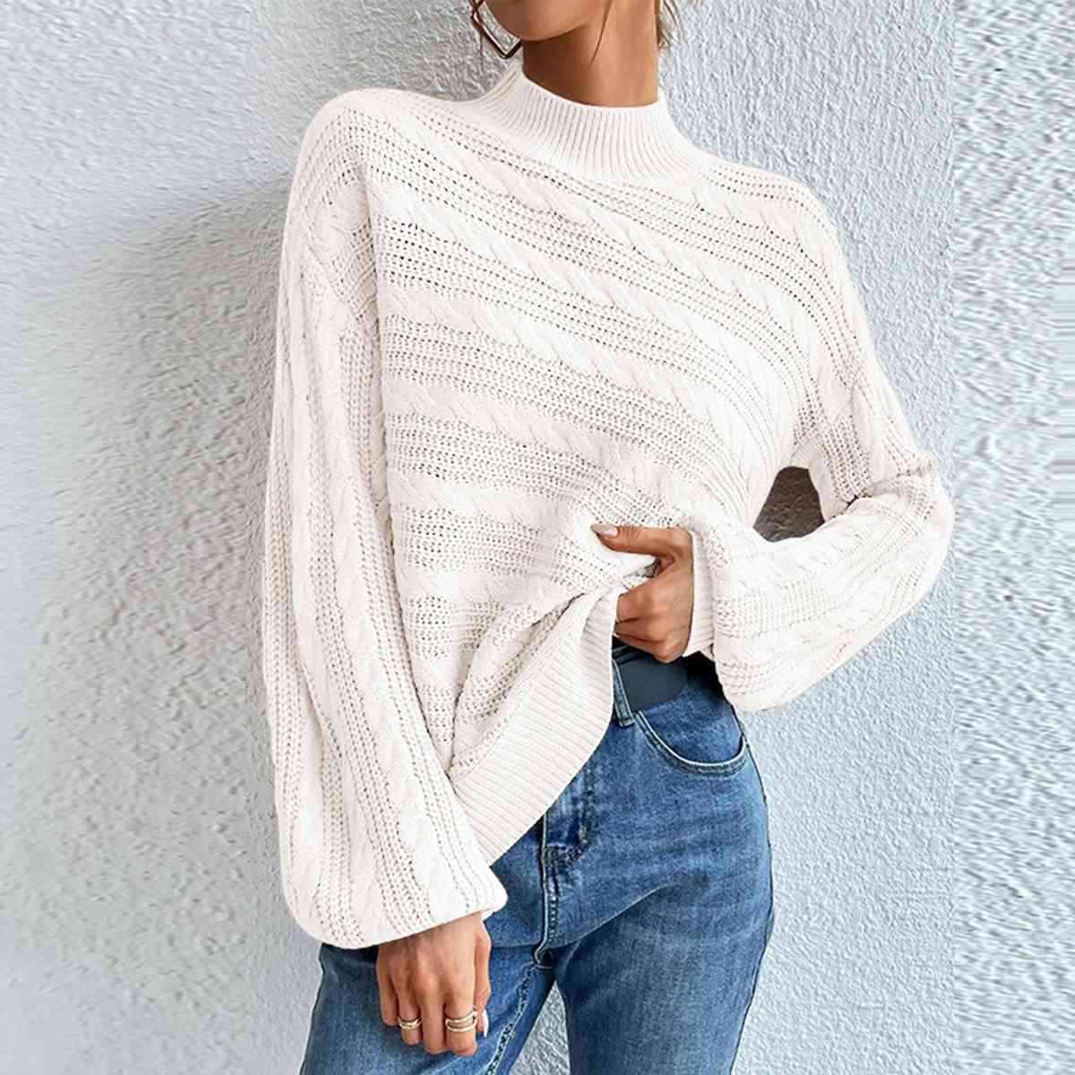 Cable Knit Turtleneck Sweater