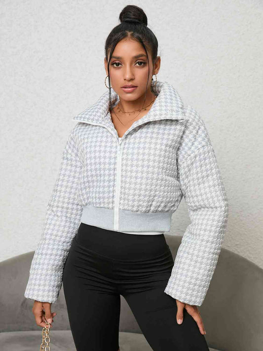 Houndstooth Cropped Jacket