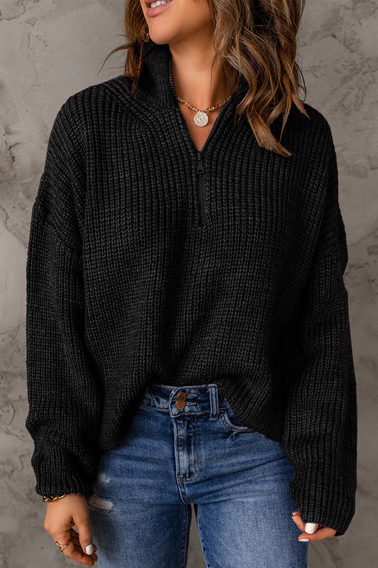 Half Zip Knit Sweater