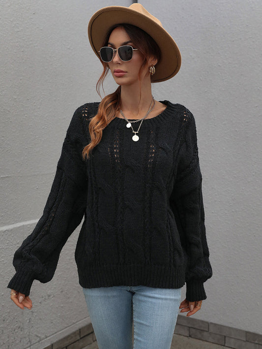 Openwork Cable Knit Sweater