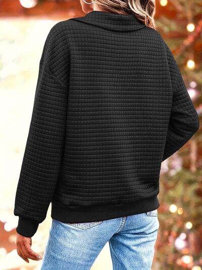 Waffle Knit Quarter Zip