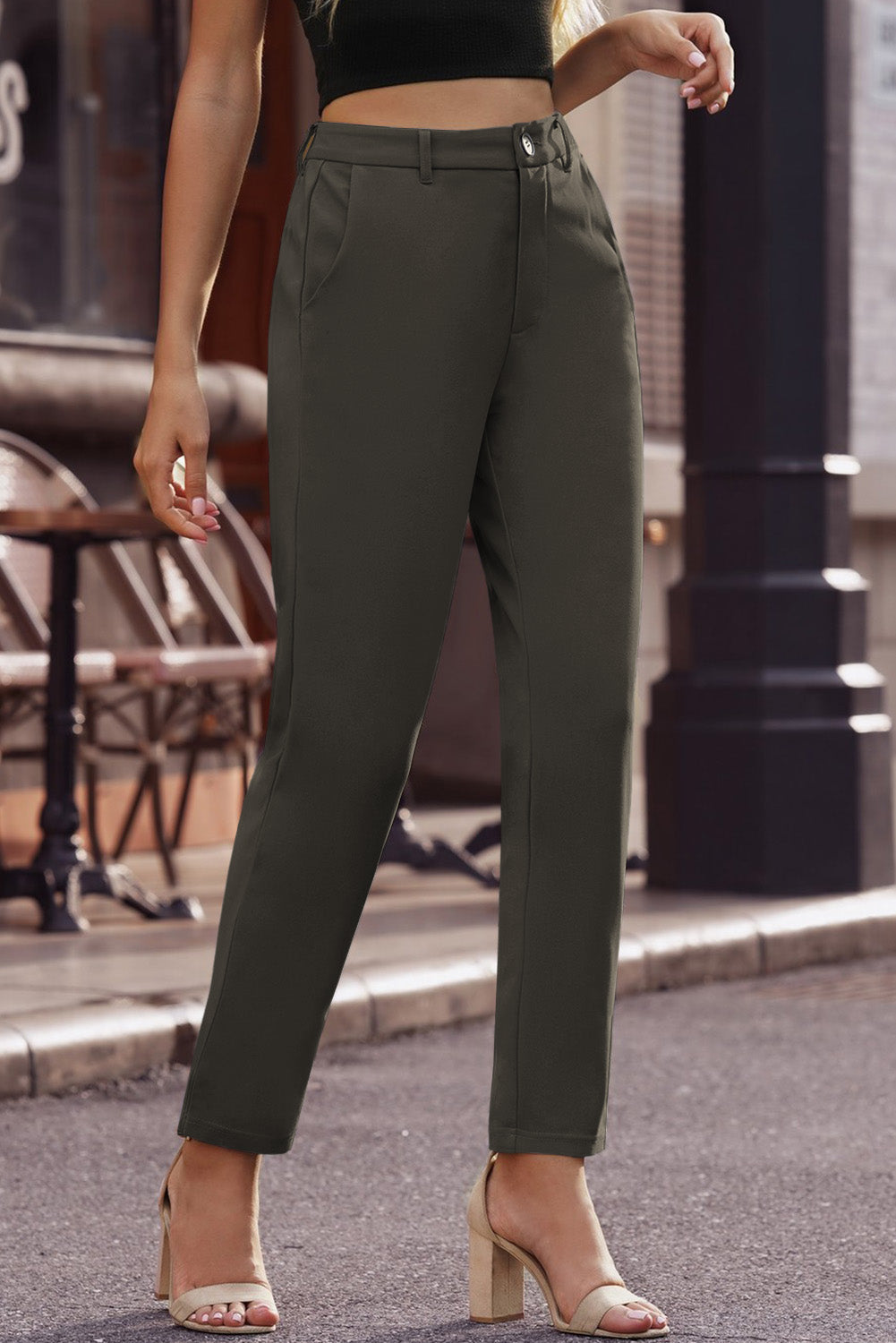 Straight Leg Ankle Length Pants