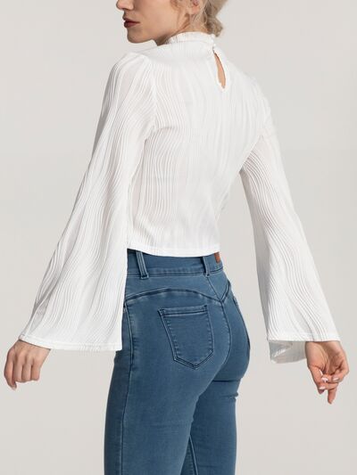 Wave Flare Sleeve Blouse