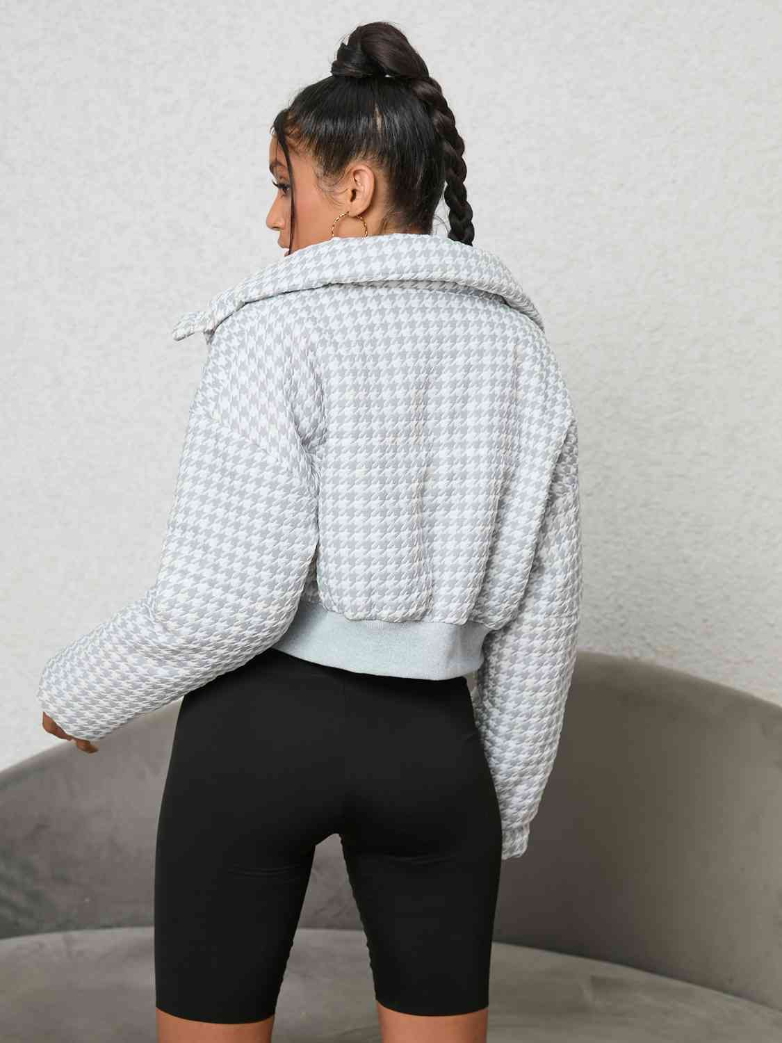 Houndstooth Cropped Jacket