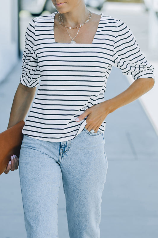 Striped Half Sleeve T-Shirt