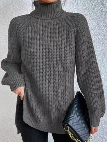 Oversized Ribbed Turtleneck Sweater