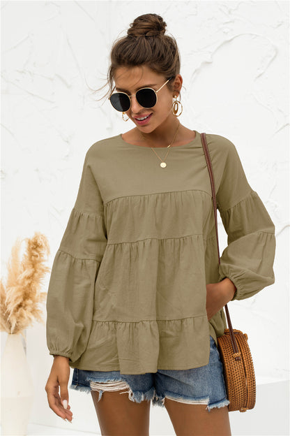 Tiered Long Sleeve Blouse