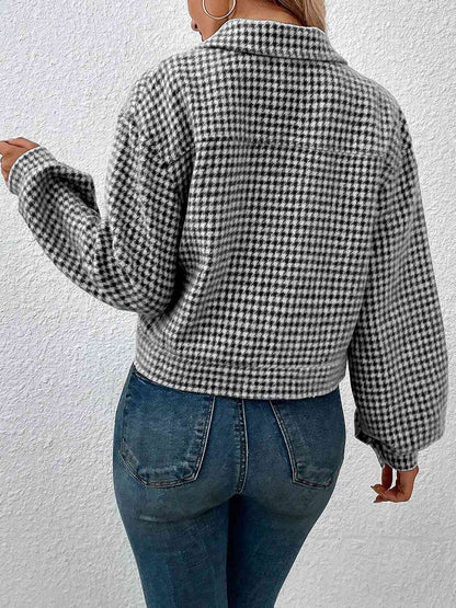 Collared Houndstooth Jacket