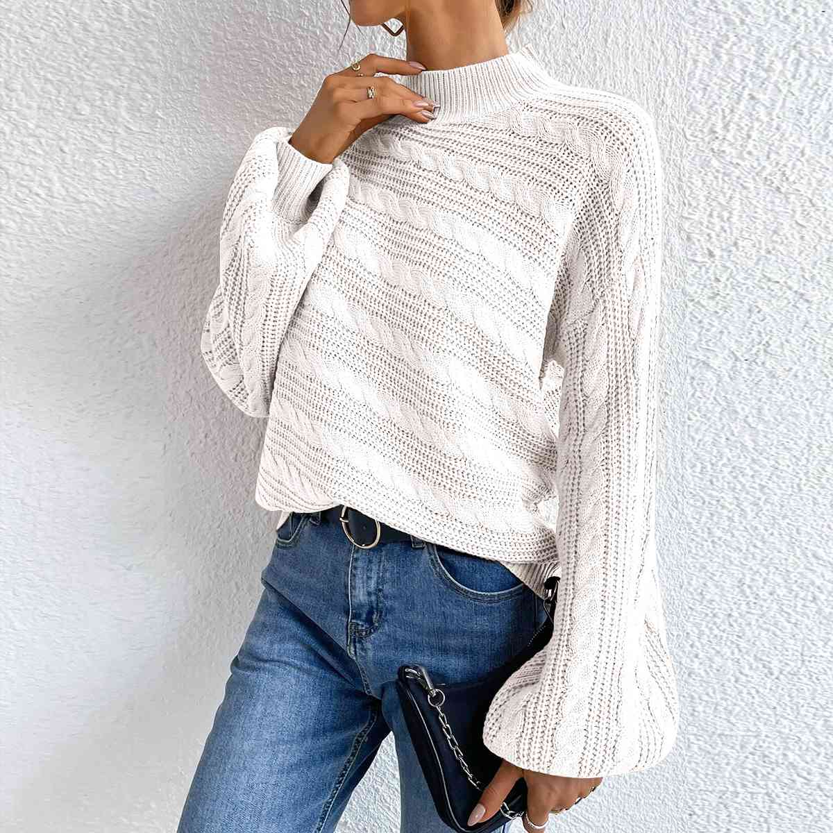 Cable Knit Turtleneck Sweater