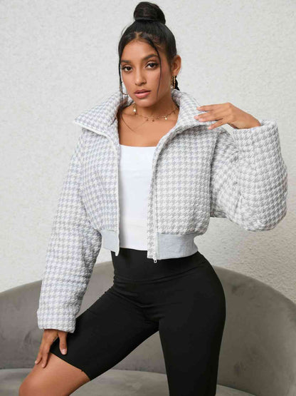 Houndstooth Cropped Jacket