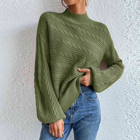 Cable Knit Turtleneck Sweater