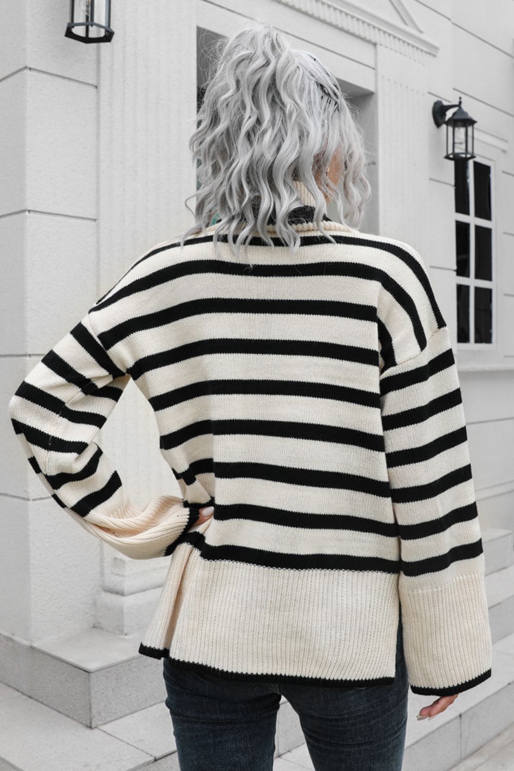 Striped Turtleneck Sweater