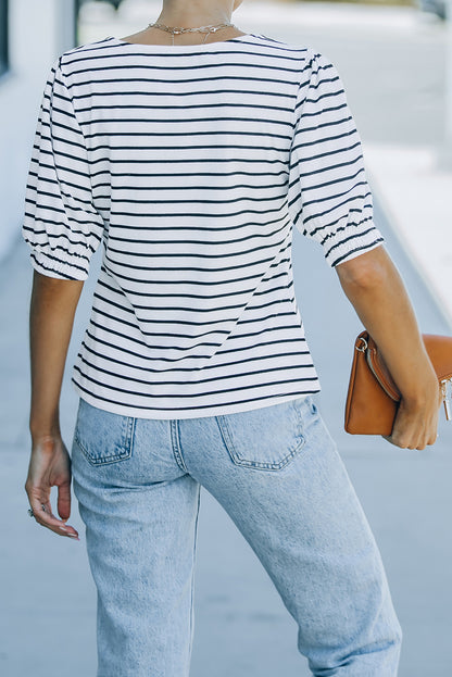 Striped Half Sleeve T-Shirt