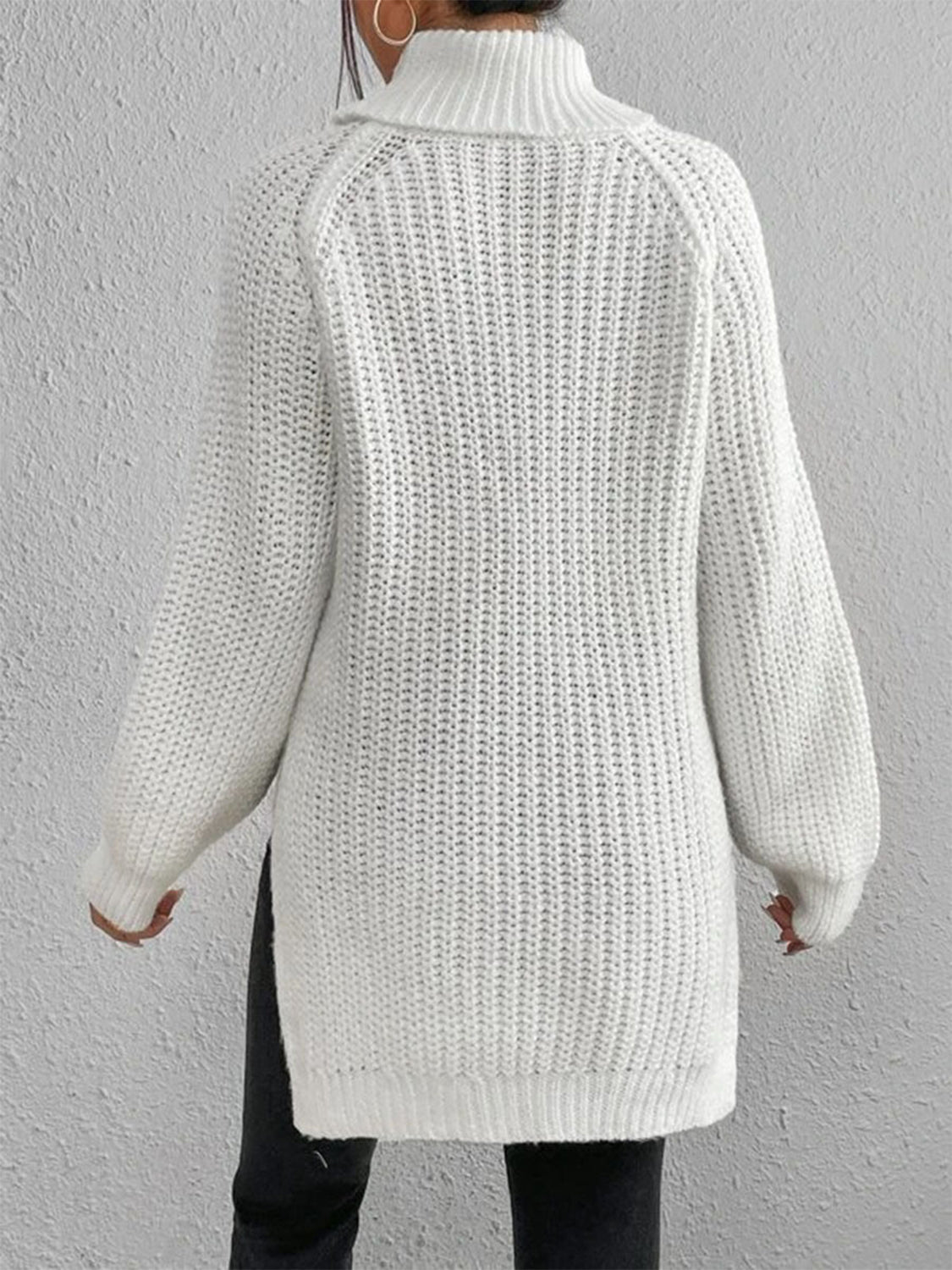 Oversized Ribbed Turtleneck Sweater