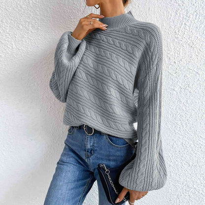 Cable Knit Turtleneck Sweater