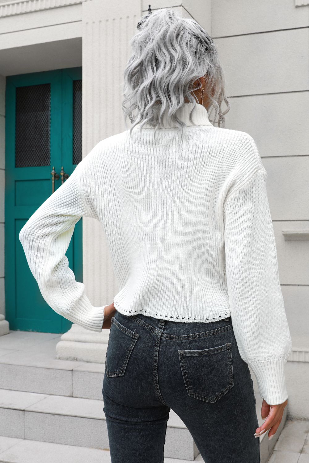 Cropped Turtleneck Sweater