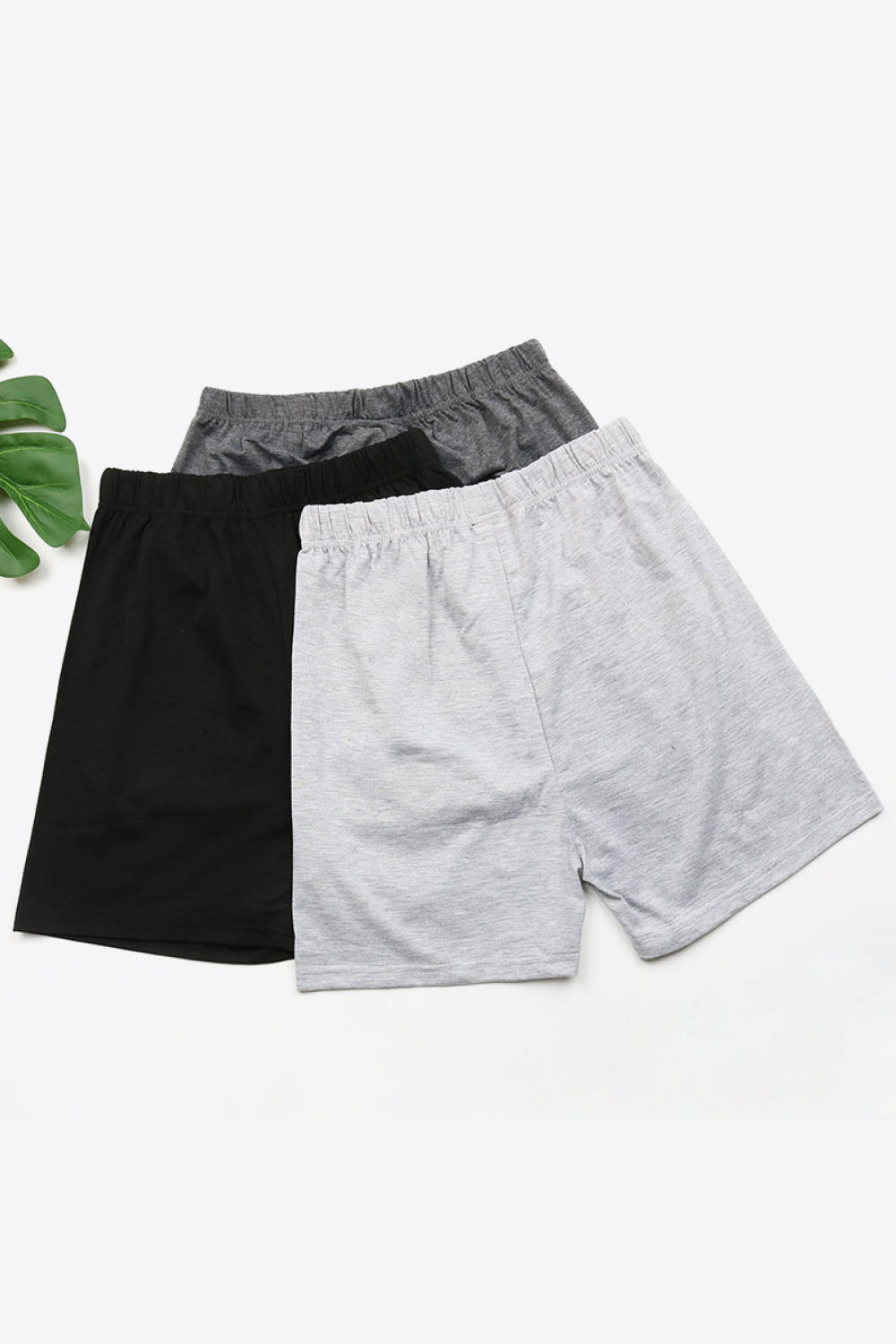 Three Pack Elastic Waist Shorts