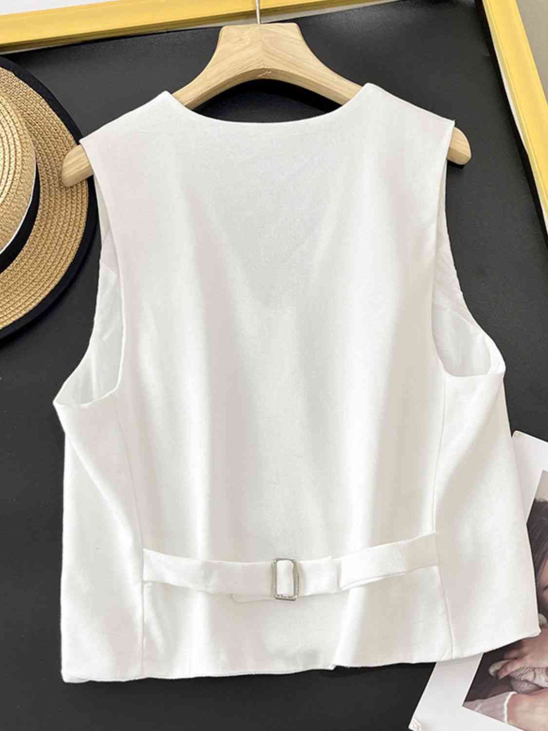 Buttoned V-Neck Tank