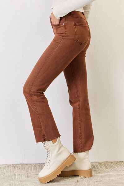 High Rise Straight Cropped Jeans