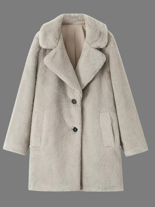 Faux Fur Buttoned Front Coat