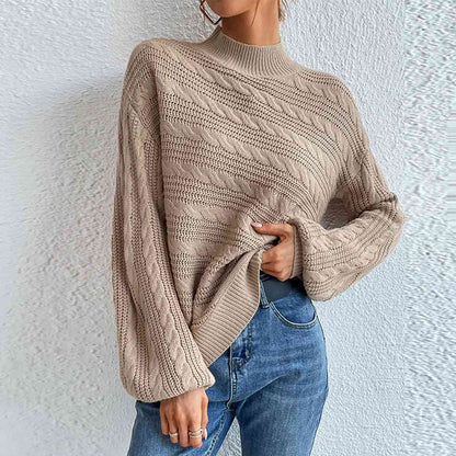 Cable Knit Turtleneck Sweater