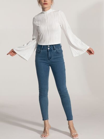 Wave Flare Sleeve Blouse