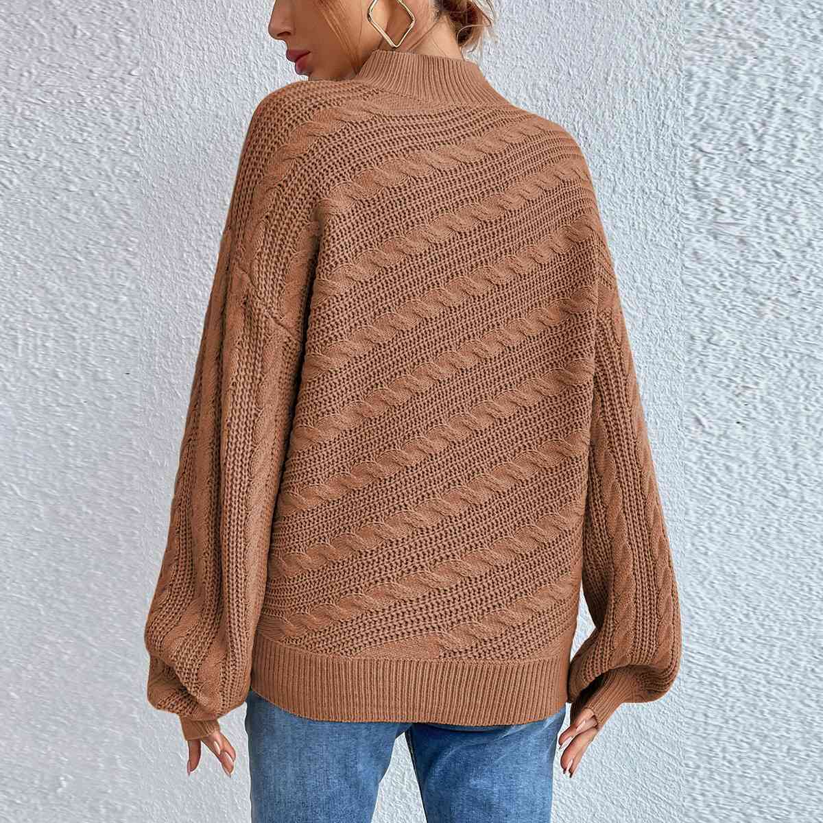 Cable Knit Turtleneck Sweater