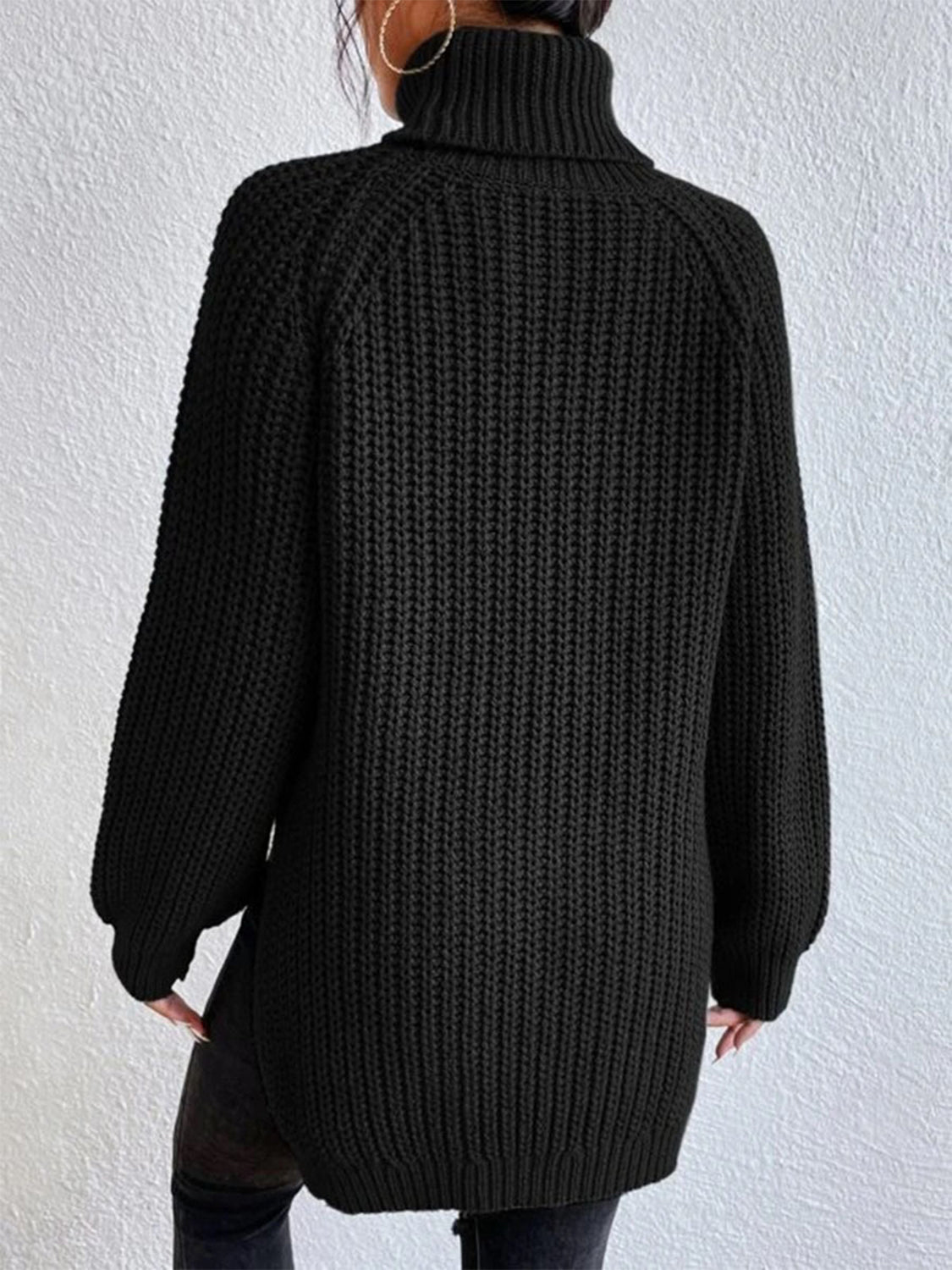 Oversized Ribbed Turtleneck Sweater