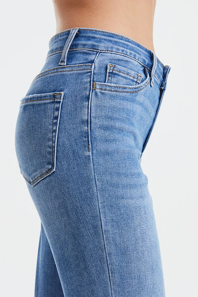 High Rise Cropped Straight Leg Jeans