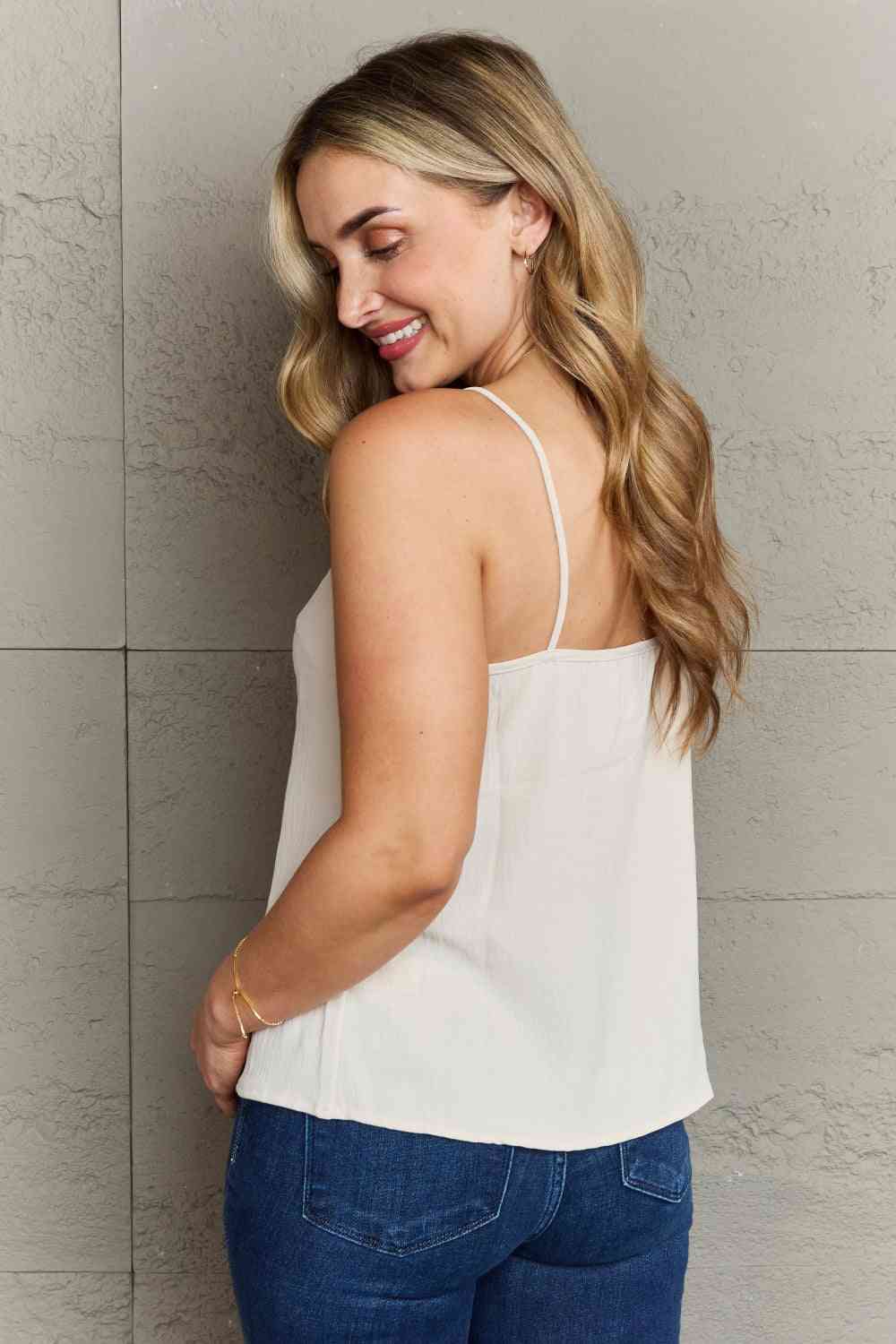 BARE Cowl Neck Cami - White