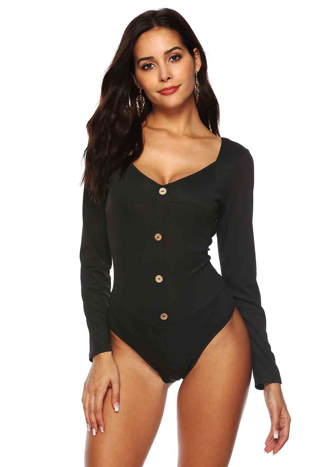 Open Back Button Bodysuit