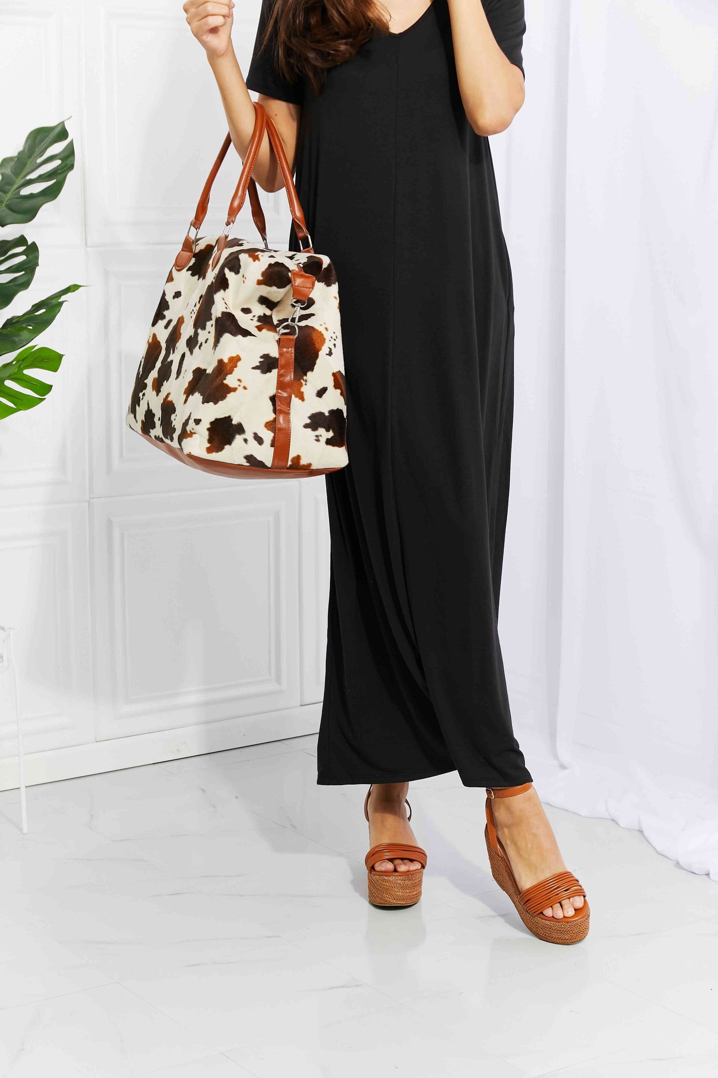 Cow Print Maxi Tote Bag