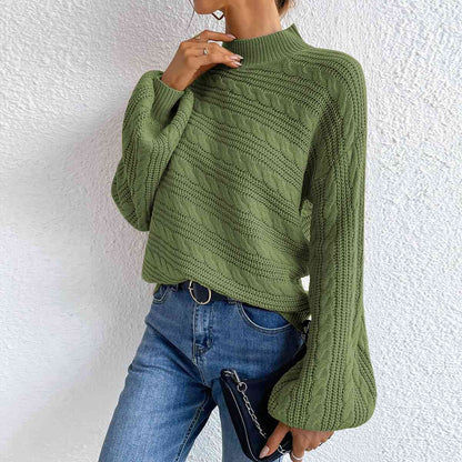 Cable Knit Turtleneck Sweater