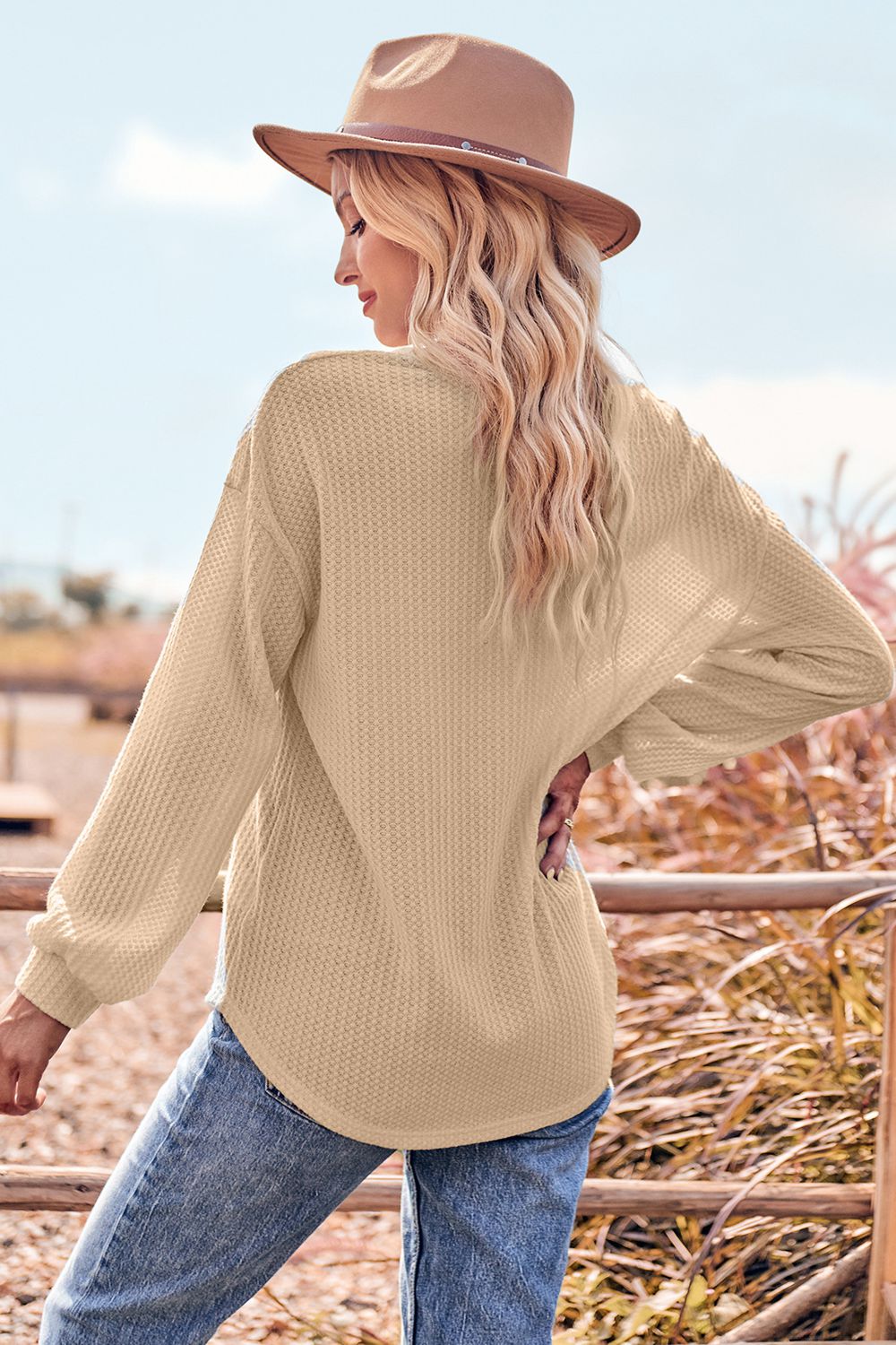 Waffle Knit Long Sleeve