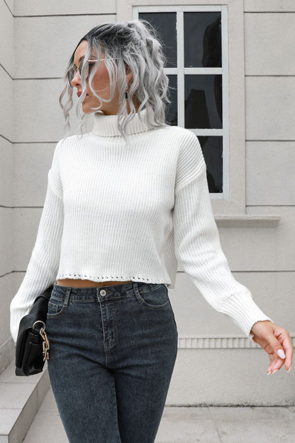 Cropped Turtleneck Sweater