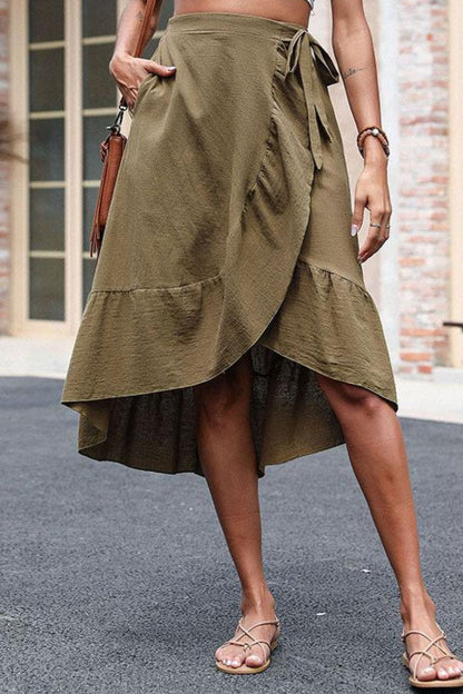 Ruffle Midi Skirt