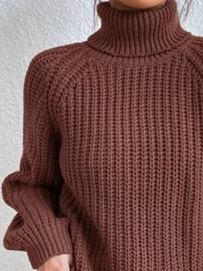 Oversized Ribbed Turtleneck Sweater