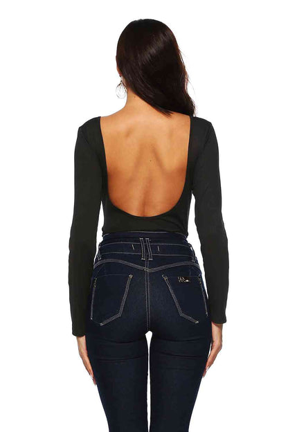 Open Back Button Bodysuit