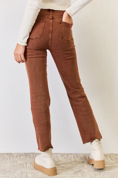 High Rise Straight Cropped Jeans