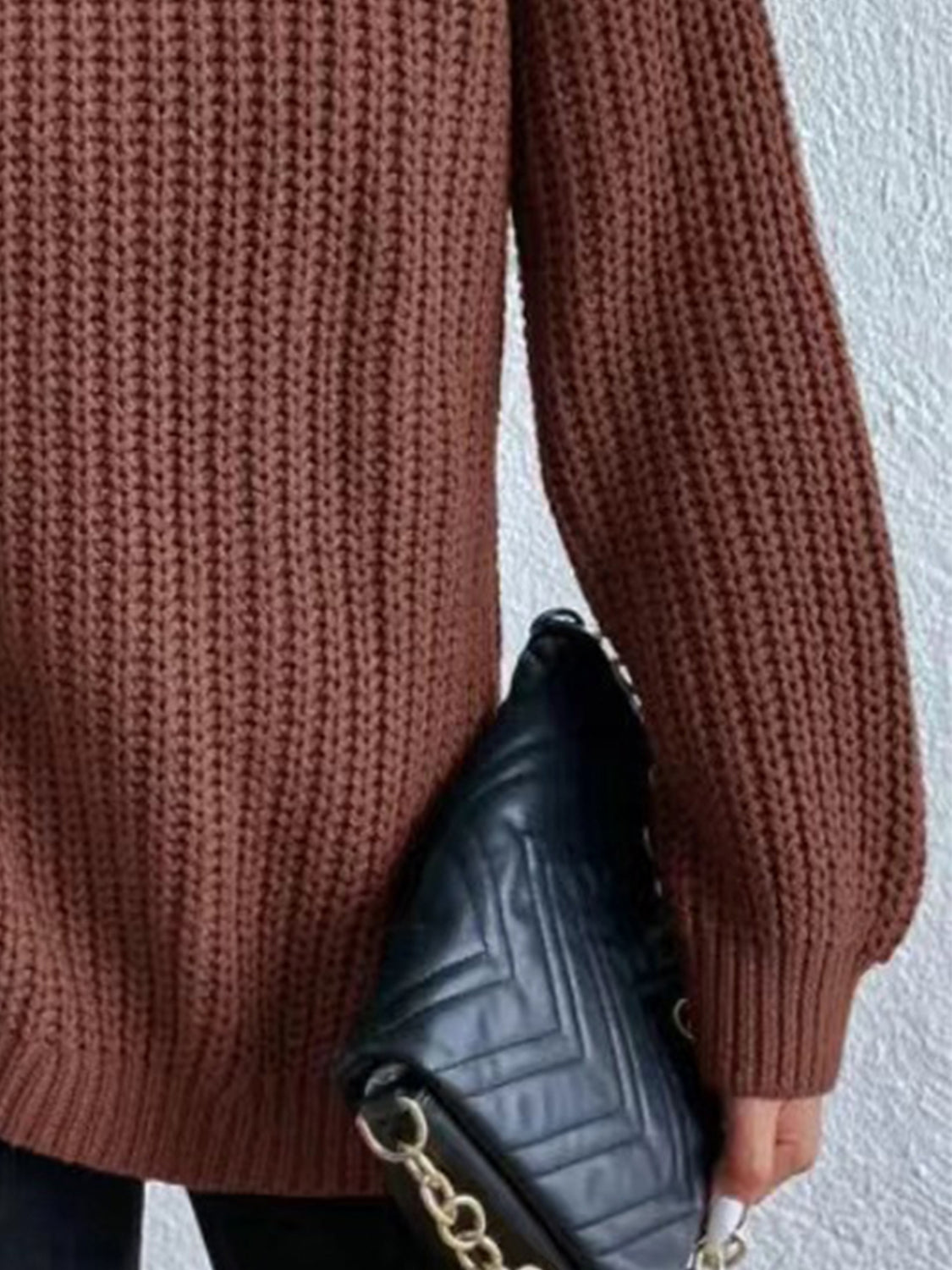 Oversized Ribbed Turtleneck Sweater