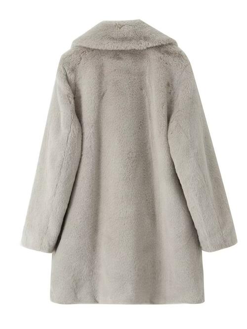 Faux Fur Buttoned Front Coat